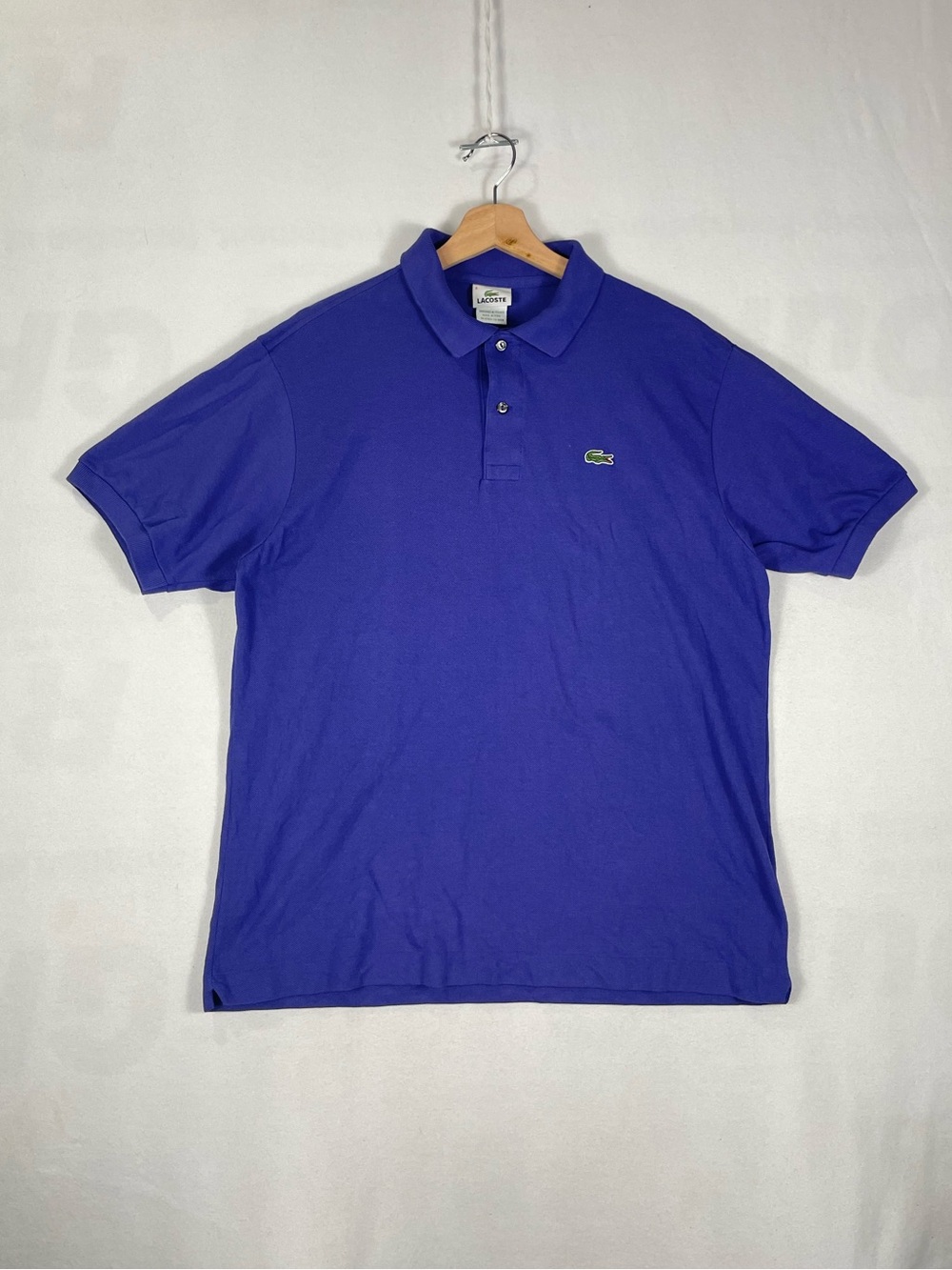 Lacoste Classic Short Sleeve Cotton Purple Polo Shirt Peru Sz XL 6